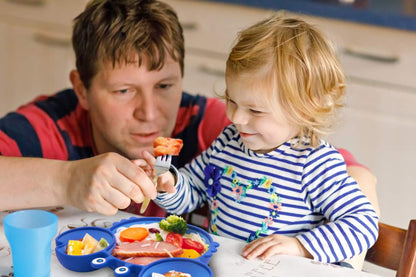 Silicone Suction Plate for Toddlers - Self Feeding Training Divided Plate Dish and Bowl for Baby and Toddler, Fits for Most Highchairs Trays, BPA Free Microwave Dishwasher Safe