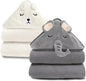 URSEORY 2 Pack Hooded Baby Towels, Premium Soft Bath Towel for Babies, Newborn, Infant and Toddler, Ultra Absorbent, Natural Baby Stuff Towel with Hood for Boy and Girl (Elephant, Bird)