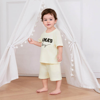 Toddler Baby Boy Summer Clothes Embroidered Waffle Short Sleeve T-Shirts Elastic Shorts Newborn Infant Boy Outfits