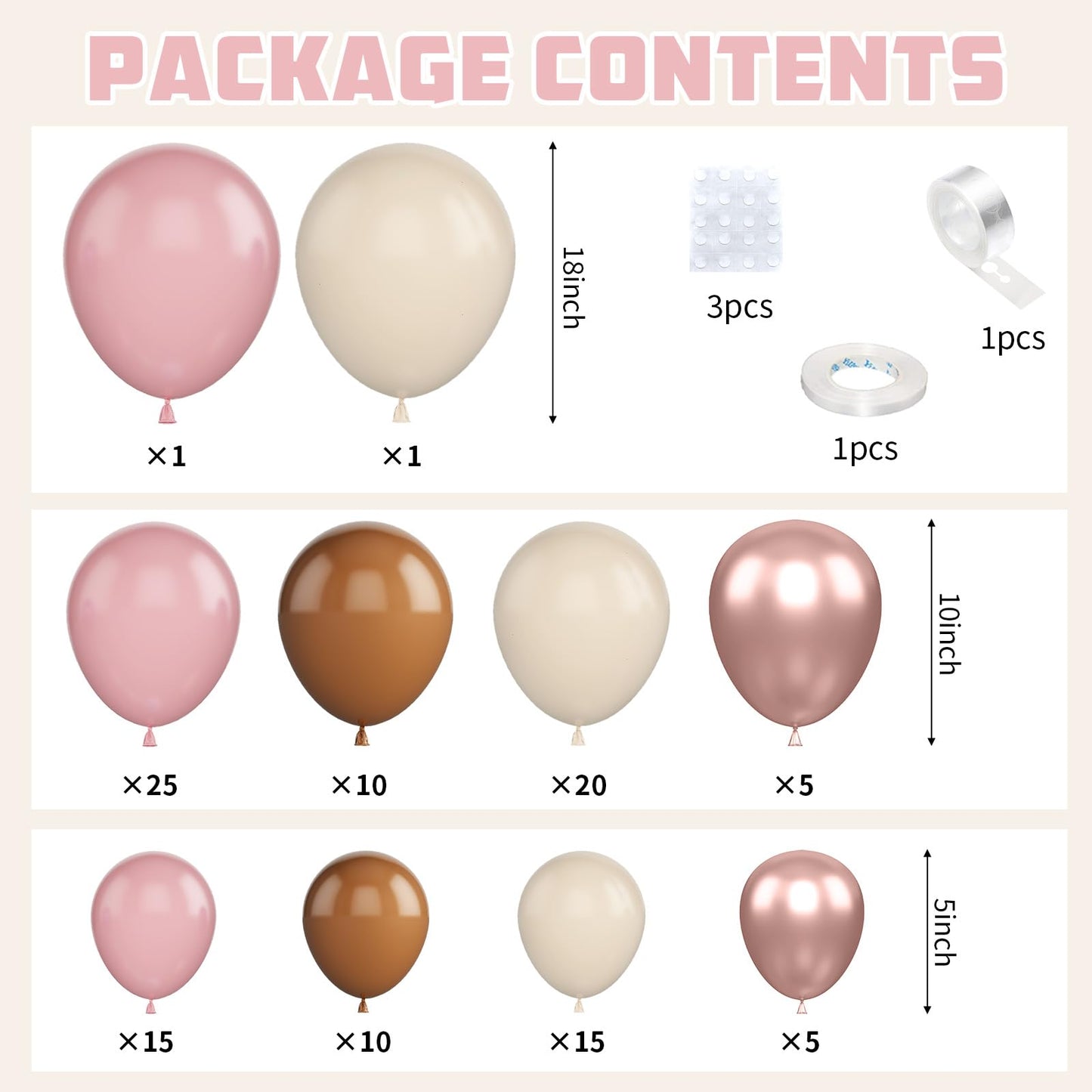 Ivory White Balloon Arch Kit,Boho Balloon Garland with Pastel Orange Cream Beige Champagne Gold White Sand Balloons for Neutral Baby Shower Wedding Boho Bridal Party Decorations