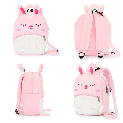 mibasies Toddler Backpacks for Girls 2-4: Plush Backpack -3D Animal Cartoon Mini Travel Bag -10 inch Toddler Backpack Leash
