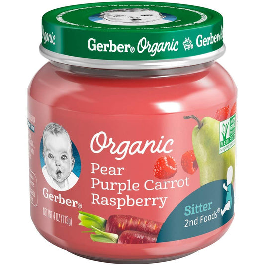 Gerber Stage 2 Baby Food, Organic Apple Spinach with Kale Jar, Fruit & Veggie Puree, Vitamin C, Non-GMO, Baby Food Puree Jars Glass