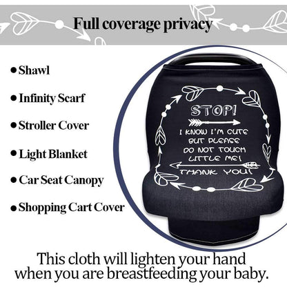 Nursing Cover Breastfeeding, Multi-use Baby CarSeat Cover Girls, Infant Stroller Car Seat Cover, Stretchy Carseat Canopy, Soft Breathable, Peony