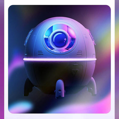 Space Capsule Humidifier, Transparent PC Silicone Mini Cute Humidifiers Portable Household Ambient Light Humidifier for Home Car Bedroom Office and Travel, DC5V/1A (White)