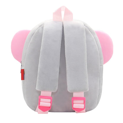 NICE CHOICE Cute Toddler Backpack Toddler Bag Plush Animal Cartoon Mini Travel Bag for Baby Girl Boy 2-6 Years(Grey Elephant)
