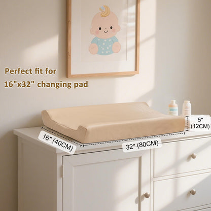 Owlowla Changing Pad Cover,Waterproof Changing Pad Covers-Soft Leather Diaper Changing Table Cover,Fits Standard Changing Pads for Baby Boy Girl（Brown）