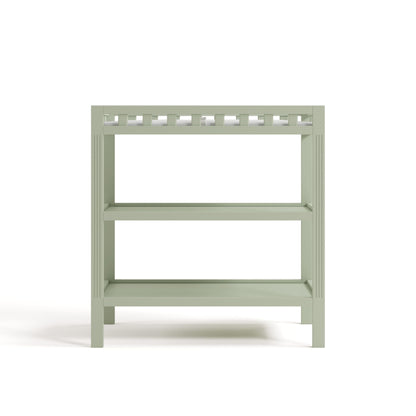 Storkcraft Morningside Changing Table (Sage) – GREENGUARD Gold Certified Baby Changing Table, Includes Waterproof Diaper Changing Pad, Easy 30-Minute Assembly, 2 Open Shelves for Storage
