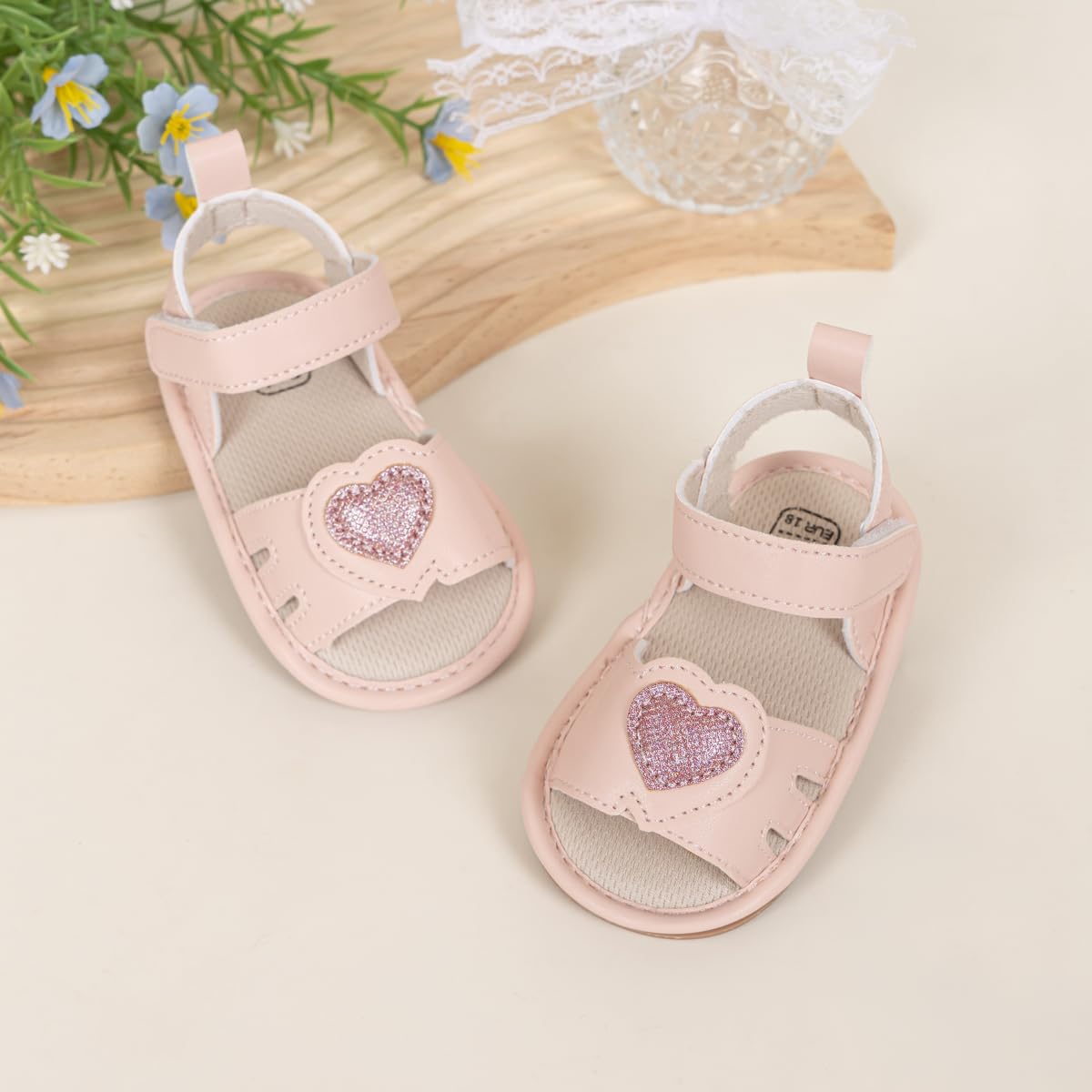 Oamico Baby Girl Sandals Infant Soft Anti-Slip Rubber Sole Casual Beach Sandals Newborn Bowknot Outdoor First Walker Summer Shoes for Baby Girls Flat Sandal