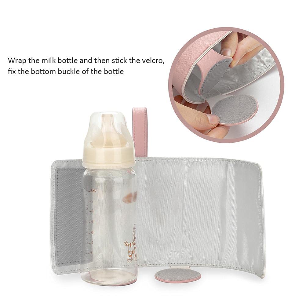 Bottle Warmer Bag 3 Temperature Adjustable Portable Baby Bottle Warmer for Connecting to Mobile Power