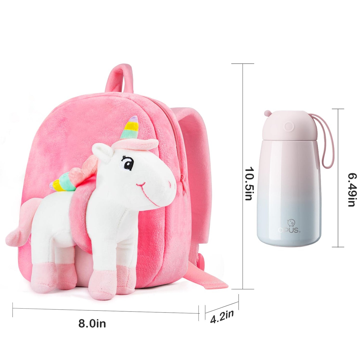 HONGTEYA Toddler Backpack Plush Backpack for Kids Soft Mini Backpack for Girls Animal Elephanet Doll Toys Birthday Easter Christmas kids for Age 1 2 3 4 5