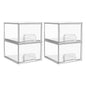 Vtopmart 2 Pack Clear Stackable Storage Drawers, 4.4'' Tall Acrylic Bathroom Makeup Organizer,Plastic Storage Bins For Vanity, Undersink, Kitchen Cabinets, Pantry, Home Organization