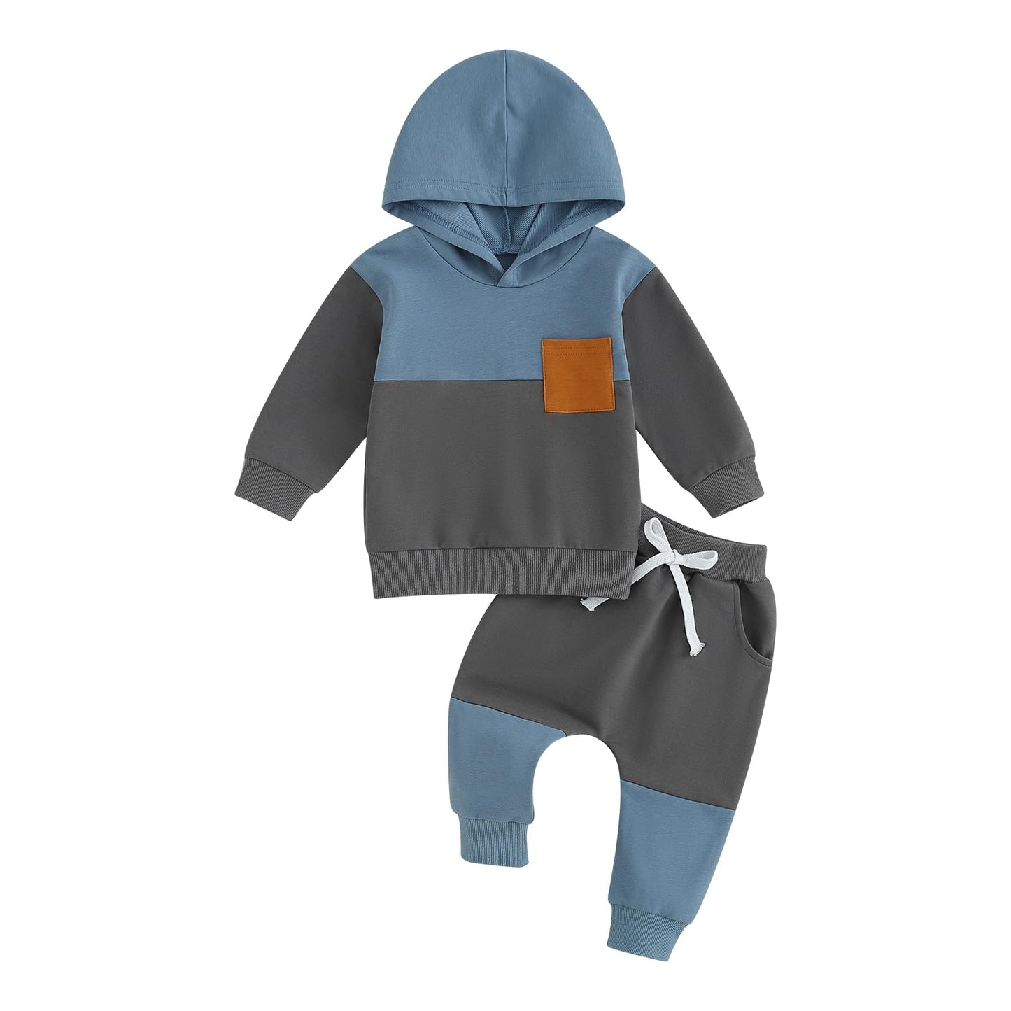Infant Baby Boy Fall Winter Clothes Outfits Hooded Long Sweatshirt Pants Set Toddler Clothes 6 12 18 24 Months 2T