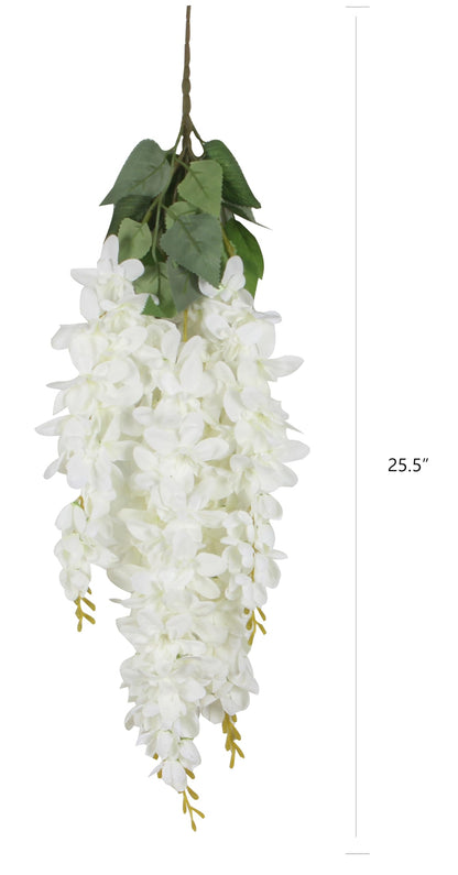 Duovlo Silk Wisteria Flower Artificial 2.13 Feet Hanging Wisteria Vine Fake Flower Bush String Home Party Wedding Decoration,Pack of 4 (Pink)