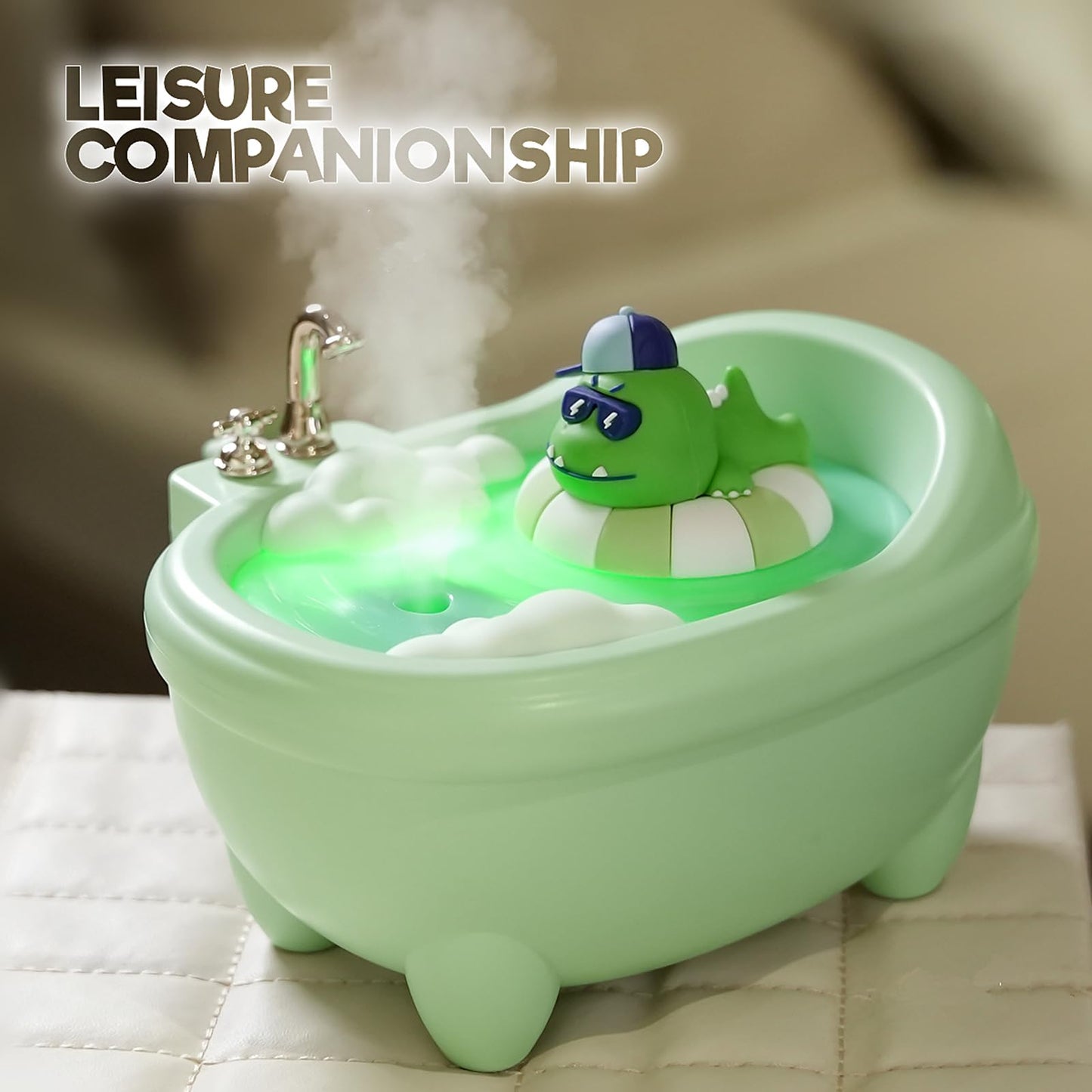 Cute Humidifier for Bedroom,Top Fill 0.34L Desk Mini Humidifier Aroma Diffuser,Cool Mist,20db Quiet,Easy Clean,Colorful Light, Auto Shut off,Small Humidifier for Baby Room,Plants,Home,Office (Purple)