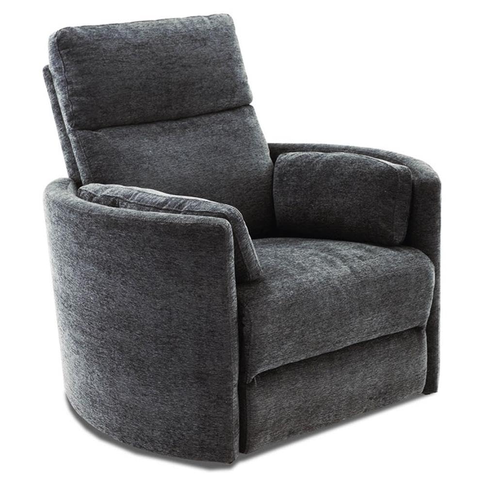 Pemberly Row Contemporary Fabric Swivel Glider Recliner in Ivory