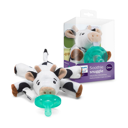 Philips AVENT Soothie Snuggle Pacifier Holder with Detachable Pacifier, 0m+, Giraffe, SCF347/01-1 Count (Pack of 1)