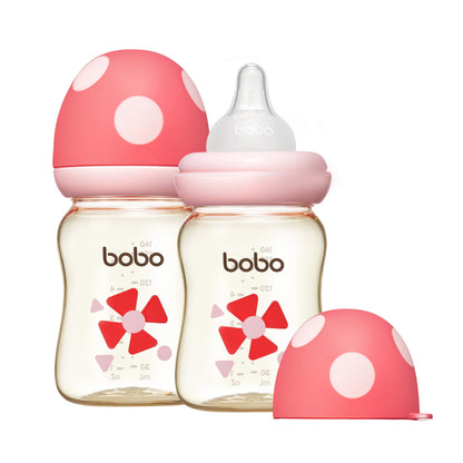 YOHKOH PPSU Baby Bottle Wide Neck, Newborn Anti-Colic Baby Bottle with Natural Response Nipple, Streamlined Body, Easy to Clean (8.8oz (Pack of 2), Yellow)