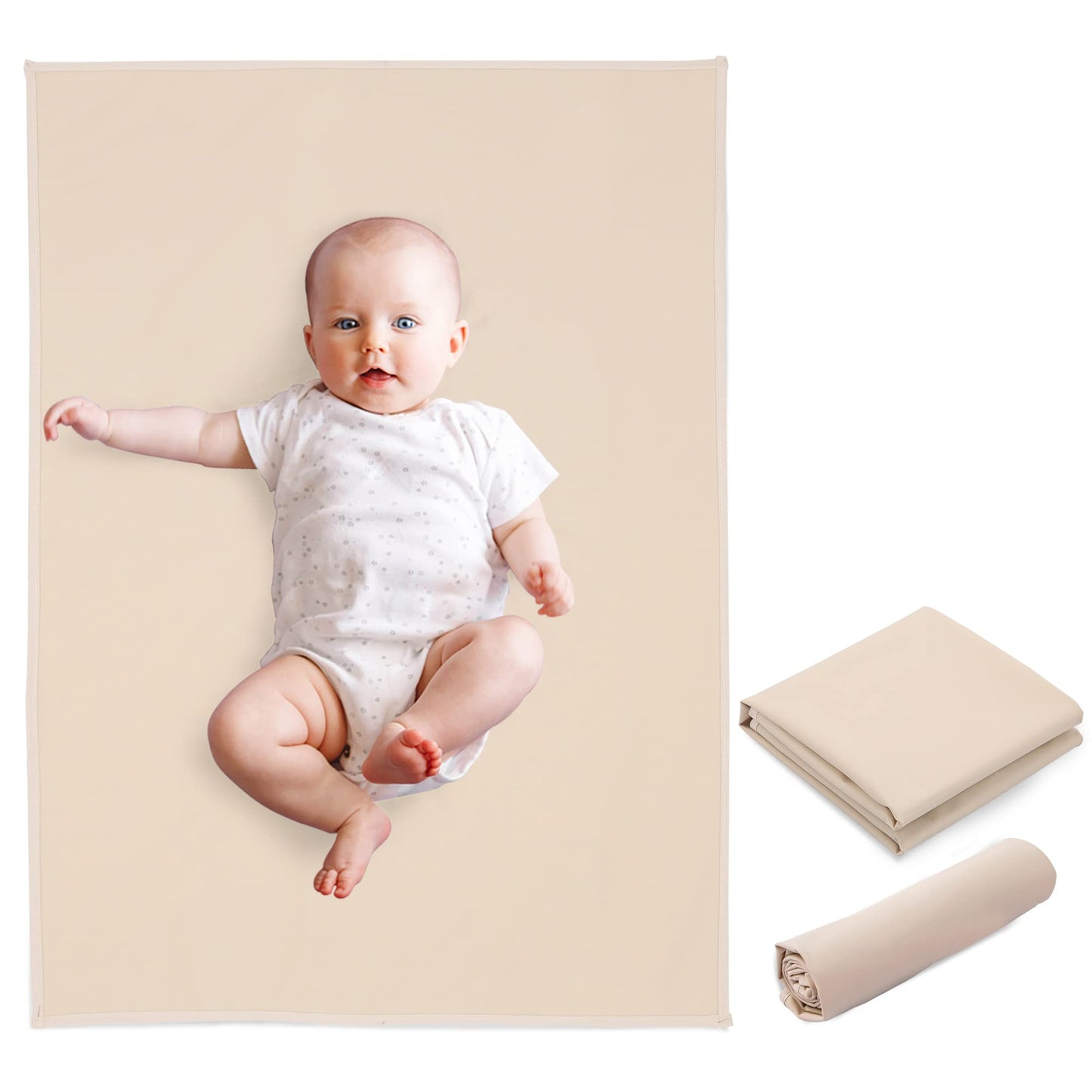 Vegan Leather Baby Changing Mat - Wipeable Portable Changing Pad, Foldable Travel Changing Mat for Baby, Newborns Toddlers Shower Gifts (Flower,20"*28")