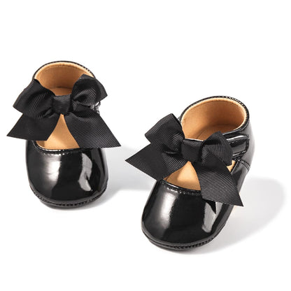 HsdsBebe Infant Baby Girls Mary Jane Flats Bow Non-Slip Soft Sole Princess Toddler First Walkers Sneaker Wedding Dress Shoes