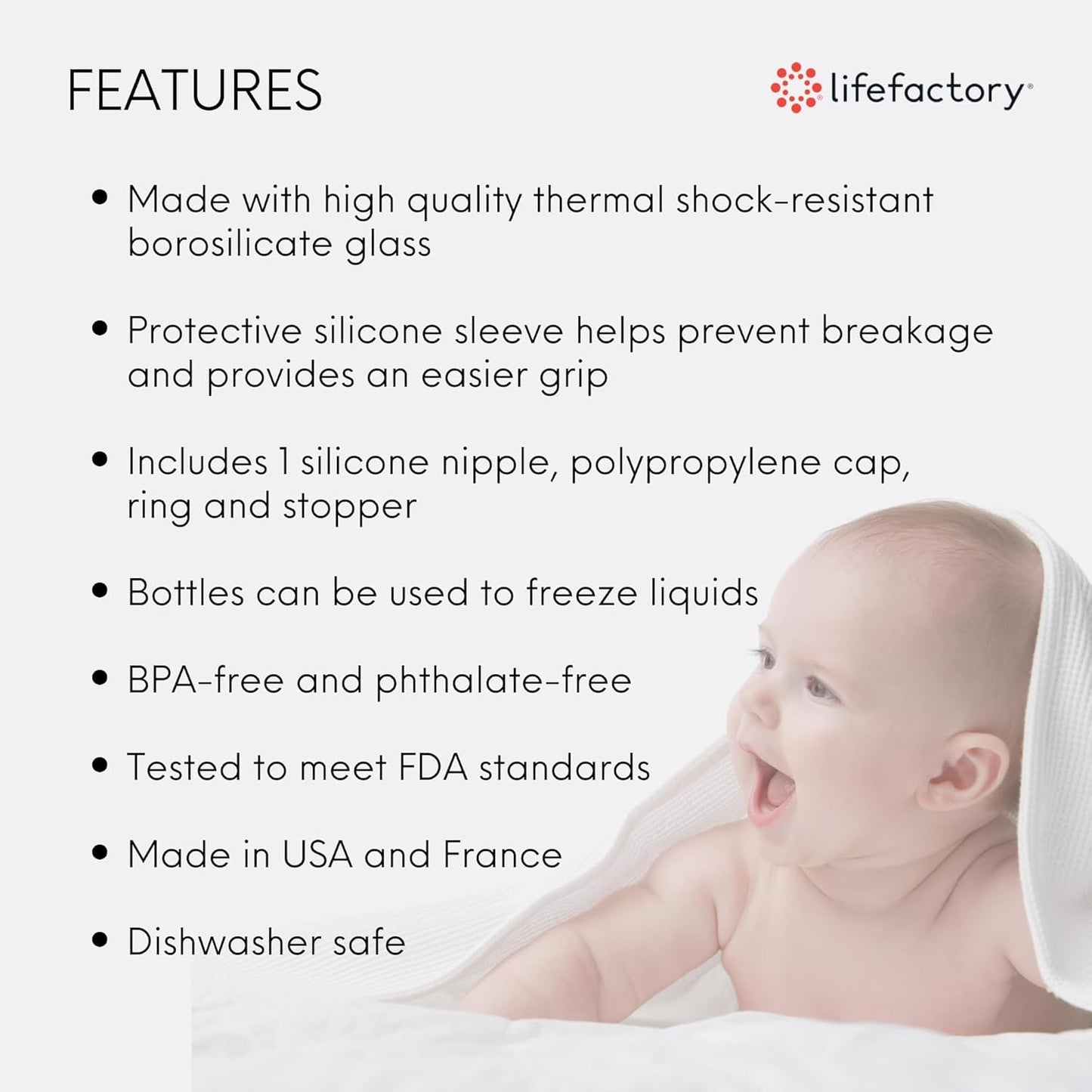 Lifefactory Glass Baby Bottles with Silicone Protection - 2-Pack, 4 oz Bottles, Pink & Banana