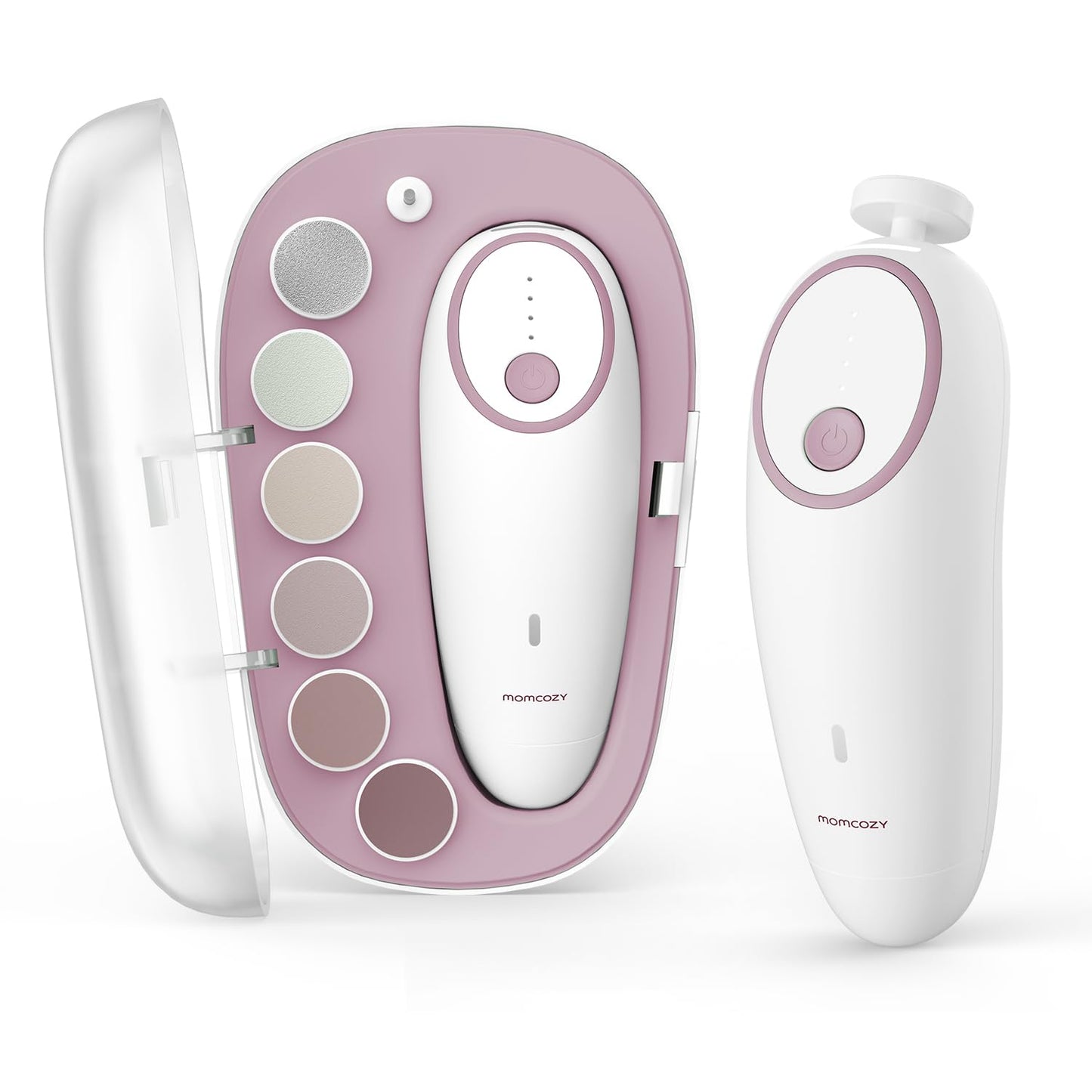Momcozy Baby Nail File Electric, Gentle Baby Nail Trimmer Electric Rechargeable, Baby Nail Clipper Electric, 7 Grinding Head Replacement Pads
