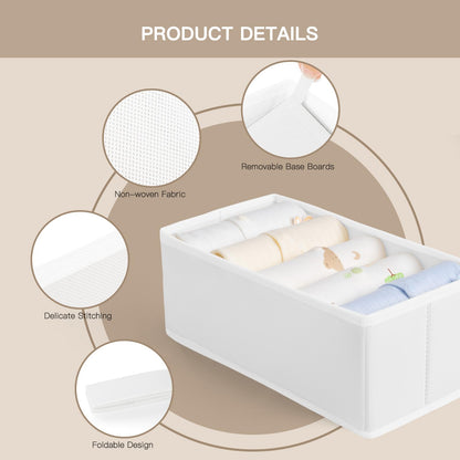 Criusia Drawer Organizer Clothes, 10 Pack Dresser Organizer for Baby Clothes, Underwear, Sock- Foldable Closet Organization and Storage Dividers Bins for Nursery, Bedroom (Beige)