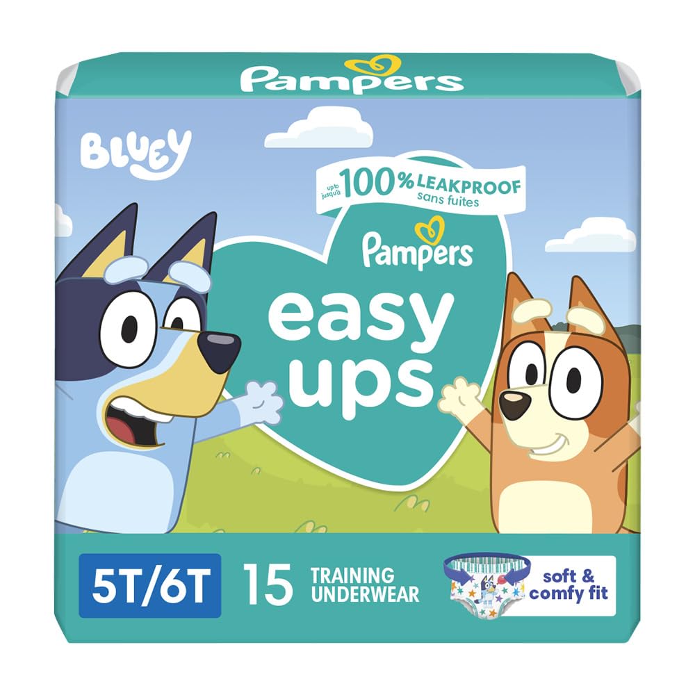 Pampers Training Pants - Easy Ups Boys & Girls Bluey - Size 4T-5T, 104 Count, Children's Potty Underwear (Packaging May Vary)