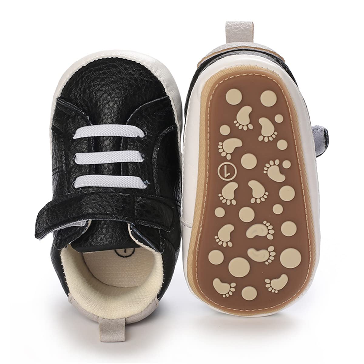 E-FAK Baby Shoes Boys Girls Infant Sneakers Non-Slip Rubber Sole Toddler Crib First Walker Shoes