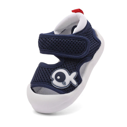 Baby Summer Sandals Breathable Mesh Rubber Sole Non-Slip Outdoor Shoes for Boys and Girls 9-30 Months