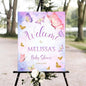 Printable Sign, Butterfly Baby Shower Welcome Sign, 12 x 18 inches to 24 x 36 inches, Corrugated Plastic, Romantic Style