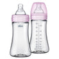 Chicco Duo 5oz. Hybrid Baby Bottle with Invinci-Glass Inside and Plastic Outside | Dishwasher, Bottle Warmer, and Electric Sterilizer Safe | Intui-Latch Nipple | Clear/Grey, 2pk