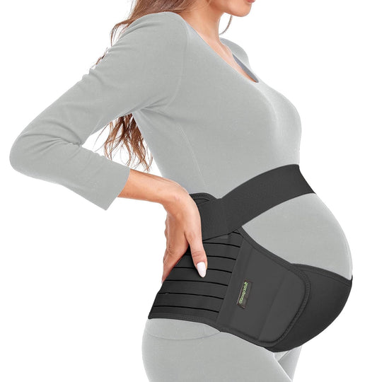 ChongErfei Maternity Belt, Pregnancy 3 in 1 Support Belt for Back/Pelvic/Hip Pain, Maternity Band Belly Support for Pregnancy Belly Support Band (L: Fit Ab 39.5"-51.3", Beige)