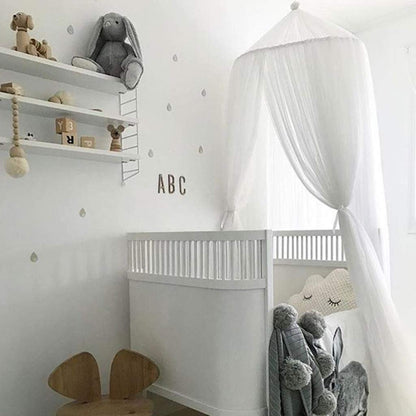 Bed Canopy for Girls - Princess Bed Canopy Mosquito Net Nursery Play Room Decor Dome Premium Yarn Netting Curtains Baby Game Dream Castle, Pink