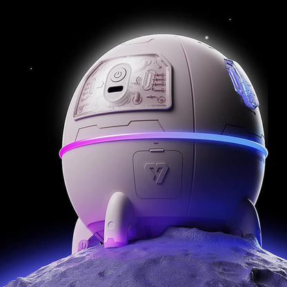 Space Capsule Humidifier, Transparent PC Silicone Mini Cute Humidifiers Portable Household Ambient Light Humidifier for Home Car Bedroom Office and Travel, DC5V/1A (White)