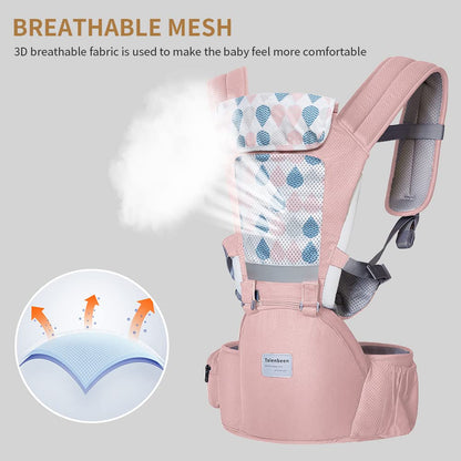 6-in-1 Baby Carrier - Newborn to Toddler, Hip Seat Lumbar Support, 7-41 lbs, All Seasons & Positions, Adjustable Size for Shopping, Hiking, Travelling