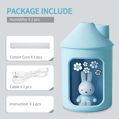 Mipow x miffy BTA700M Cool Mist Humidifier for Bedroom,Ultrasonic Quiet Humidifier with Night Light,450 ML Double Spray Humidifiers for Nursery,Office Indoor Plants (Pink)