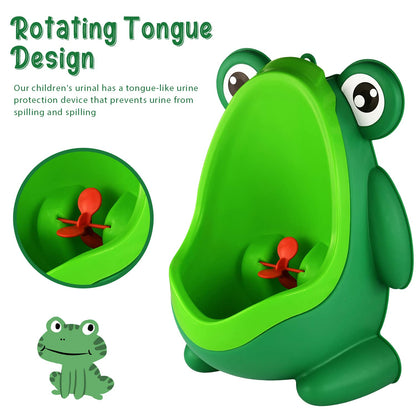 Cute Frog Potty Training Urinal for Boys with Funny Aiming Target - Coffee