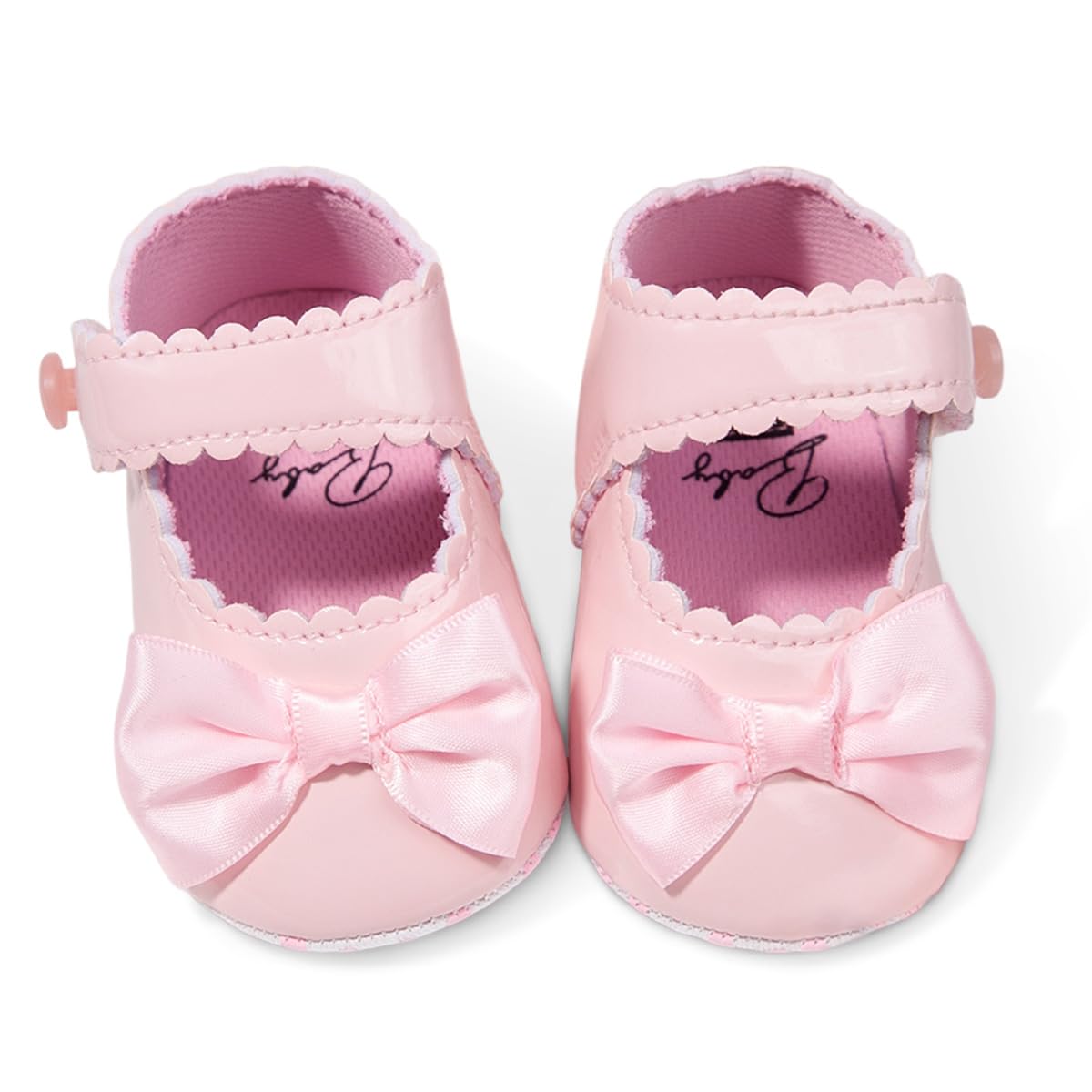 Baby Girl Mary Jane Flats Dress Shoes - Infant Newborn Shoes Anti-Slip Soft PU Leather Party School Wedding Princess Baby Girl Shoes 0-18M
