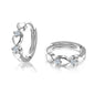 CiNily 14K White Gold Plated Small Hoop Earrings for Women Girls Heart Cubic Zirconia Hypoallergenic Earrings