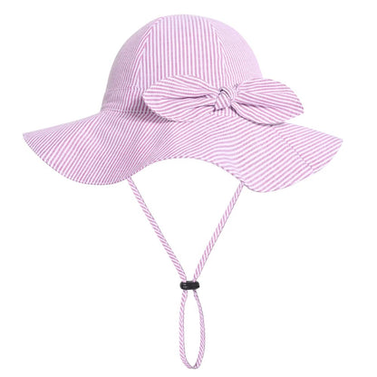 Baby Girl Sun Hat with UPF 50+ Outdoor Adjustable Beach Hat with Wide Brim Bucket Hats