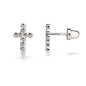 Cherished Moments Children's Sterling Silver or Gold-Plated Cross Earrings with CZs and Safety Screw Backs for Baptism, Christening and First Communion Gifts for Girls