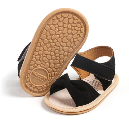 COSANKIM Baby Girl Sandals Rubber Sole Summer Outdoor Infant First Walker Crib Dress Shoes Baby Sandals
