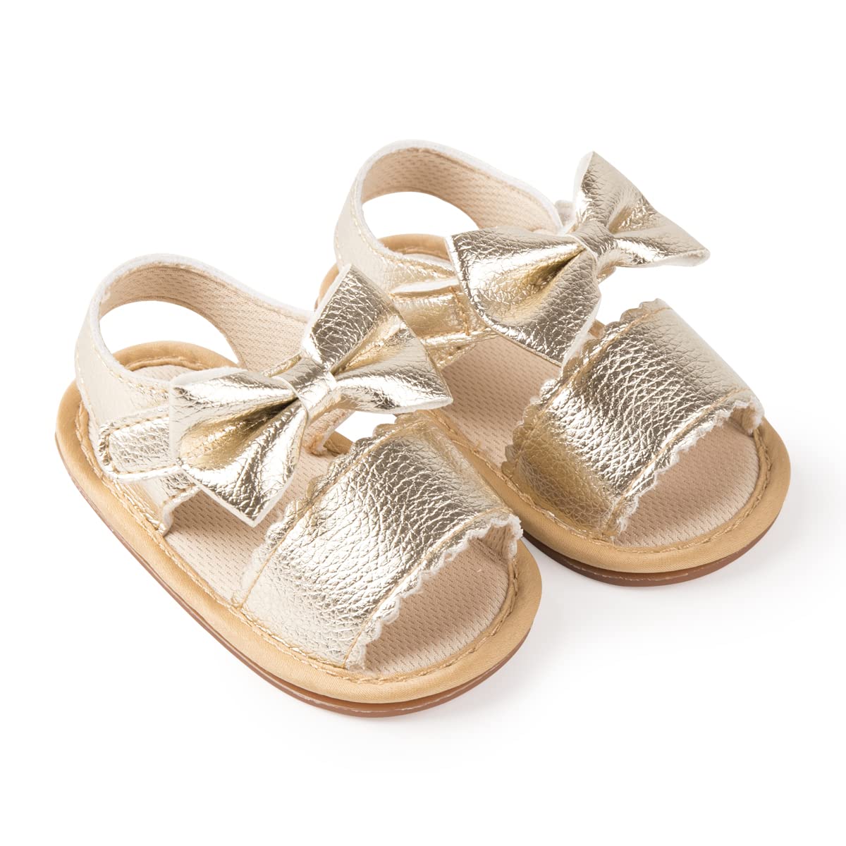 Sawimlgy Baby Girls Boys Sandals Summer Flowers Shoe Rubber Sole PU Leather Mesh Infant Toddler First Walkers Princess Dress Outdoor Shoes