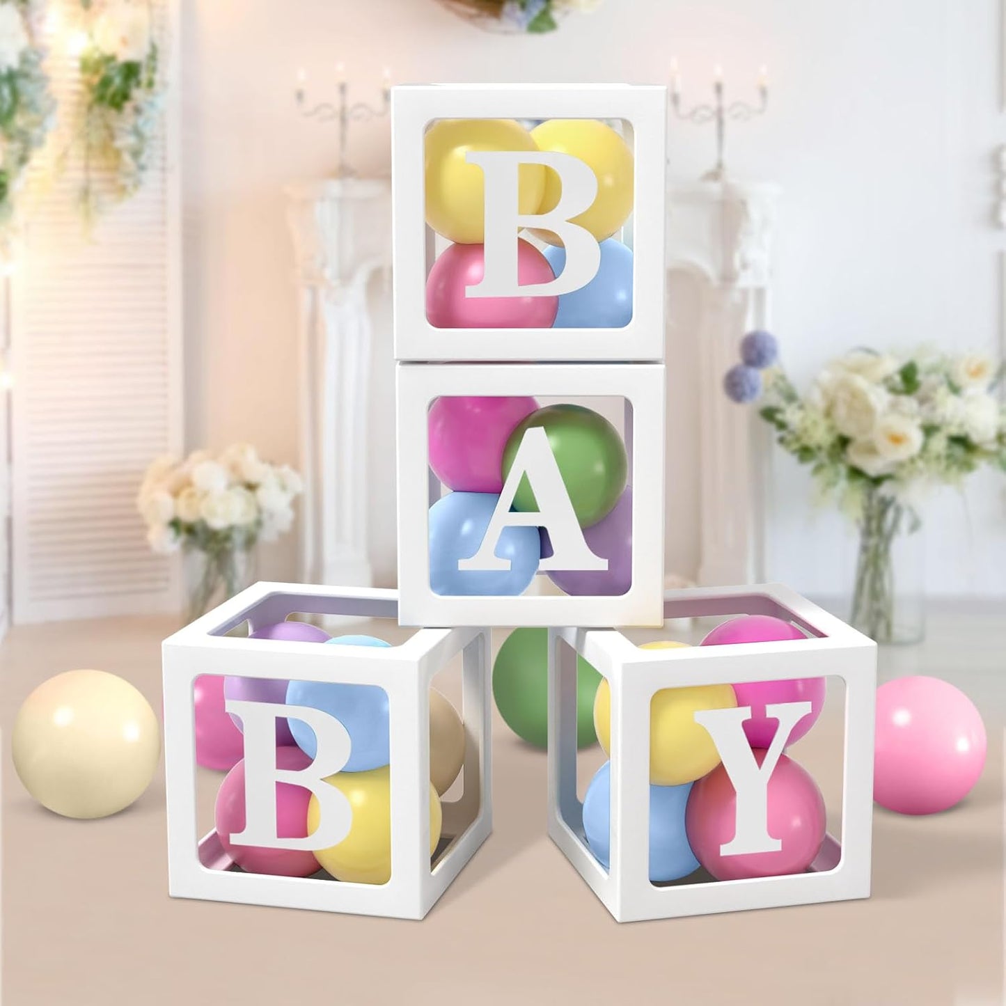 Wildflower Baby Shower Decorations for Girl, Balloon Boxes with Letters, Daisy Balloon Arch, Backdrop, Foil Balloon, Floral Birthday Party Girl Baby Shower Decorations
