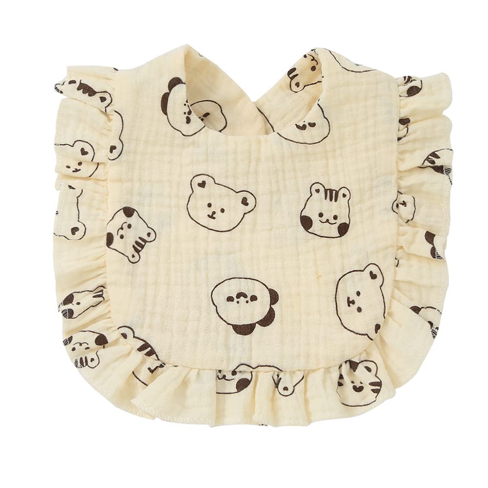 4 PACK Solid Muslin Baby Drool Bibs Set for Unisex Boys Girls Cotton Adjustable Teething Feeding Drooling Bibs