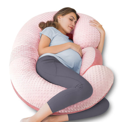 QUEEN ROSE Cooling Pregnancy Pillows,E Shaped Full Body Pillow for Sleeping, with Pregnancy Wedge Pillow for Belly Support, 60 Inch Maternity Pillow for Side Sleeper, Cooling Rayon Cover, Purple