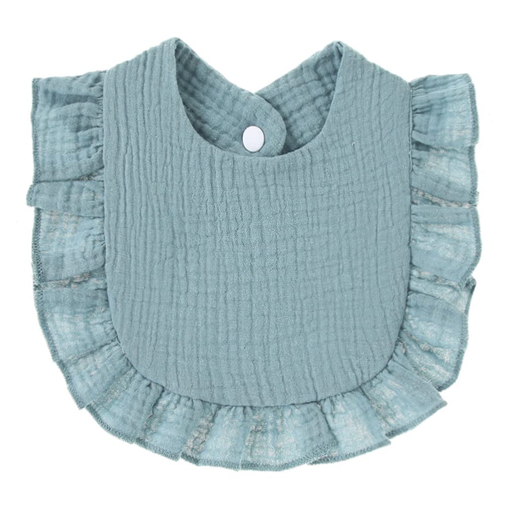 4 PACK Solid Muslin Baby Drool Bibs Set for Unisex Boys Girls Cotton Adjustable Teething Feeding Drooling Bibs