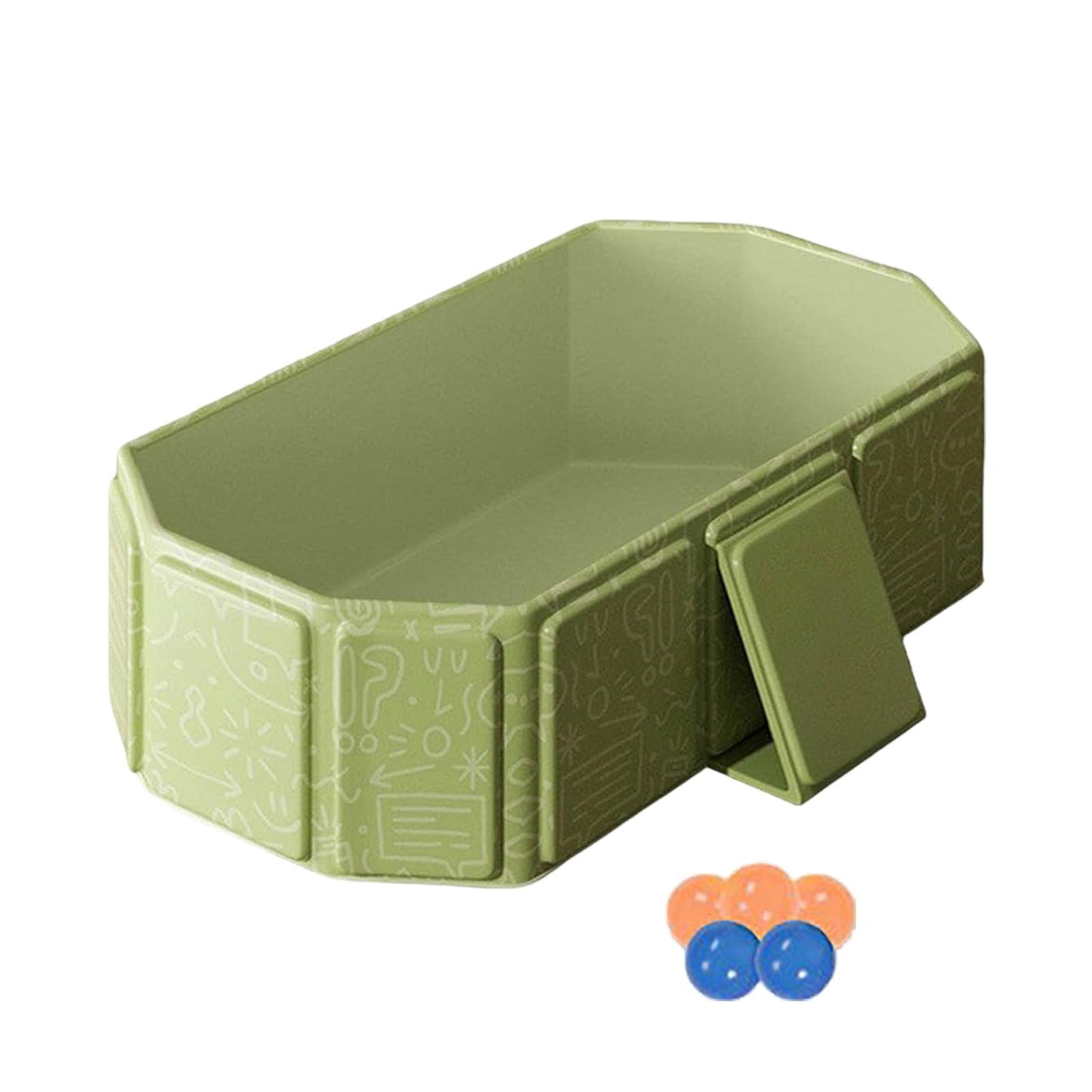 Large Bathroom Bathtub, Foldable Bathtub, Foldable Bathtubs for Home, Large Bathtubs for Portable Shower Basin, Foldable Easy to Use (Green, Includes Toy Balls and Ducklings)