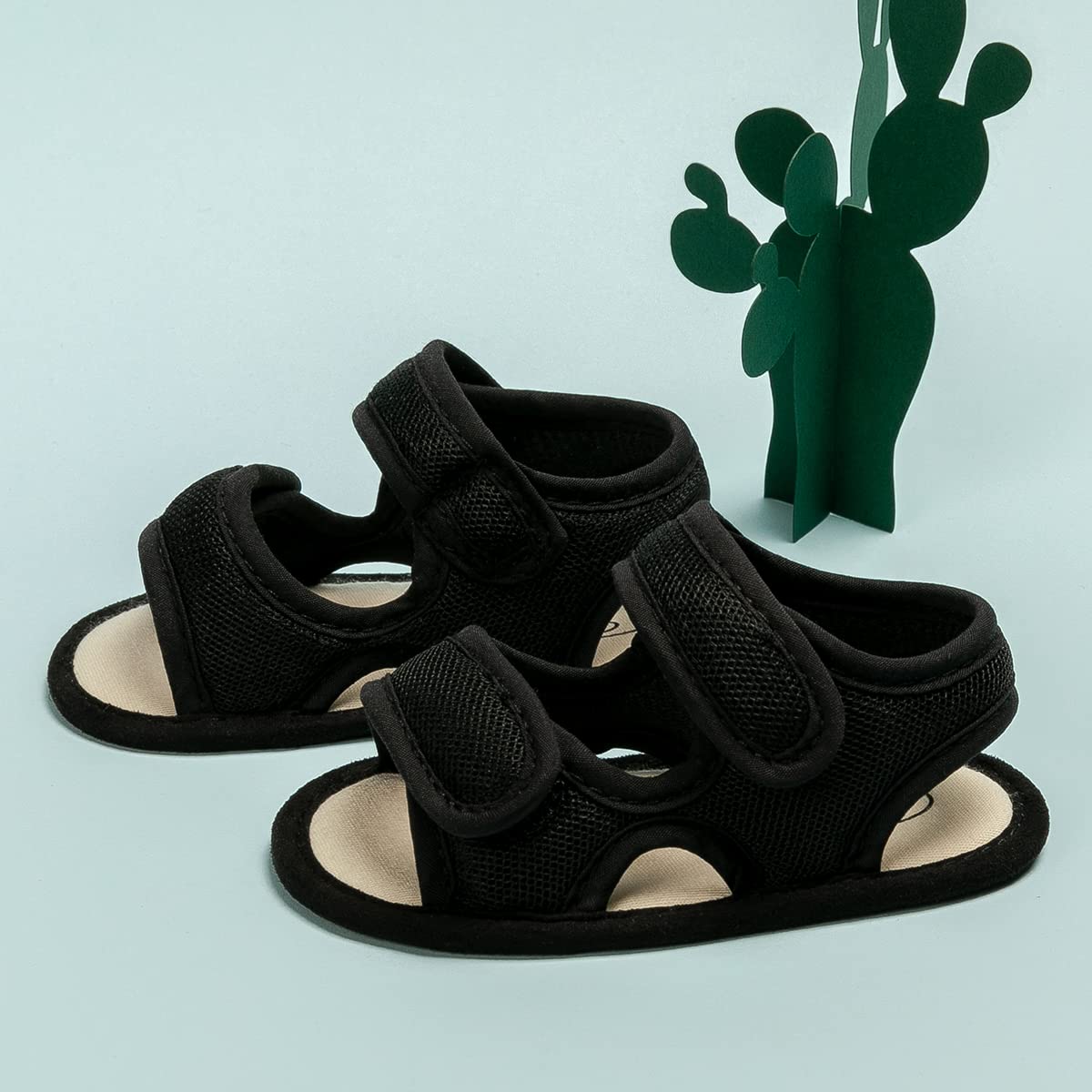 Sawimlgy Baby Girls Boys Sandals Summer Flowers Shoe Rubber Sole PU Leather Mesh Infant Toddler First Walkers Princess Dress Outdoor Shoes