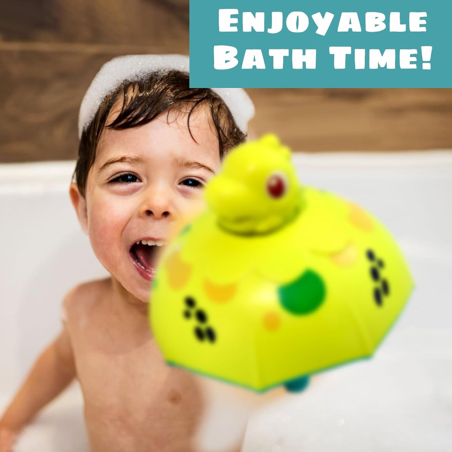 Sizobi Baby Bath Toys, Dinosaur Umbrella Bath Toy Sprinkler for Kids Toddler, Bathtub Spray Toy for Baby, Mold Free Bath Toys 2 3 4 5 6 Year Old Girl Boys Gifts, Bubbles Spinning & Sprinkler Effects